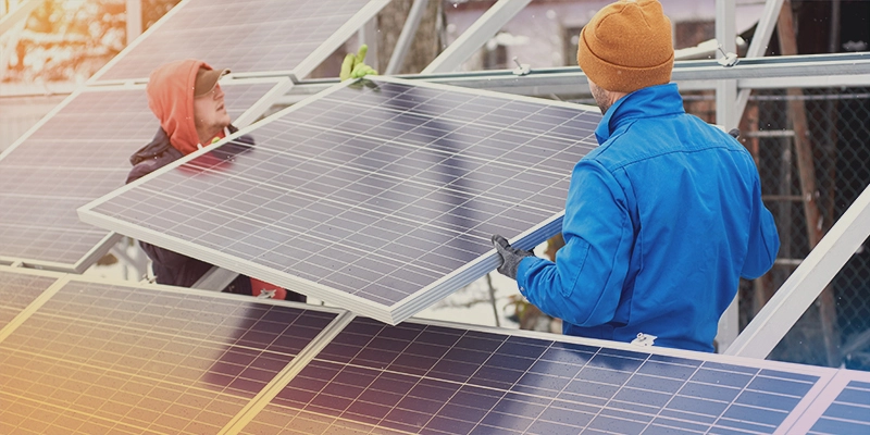 Fachkräfte montieren Solarpanel – Photovoltaik Cloppenburg mit professioneller Installation und Service.